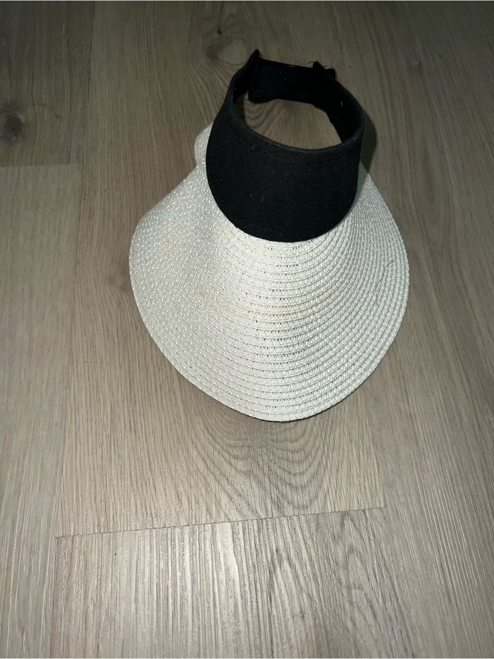 Black & White Beach Visor Hat One Size | Straw Look Sun Visor Summer Vacation
